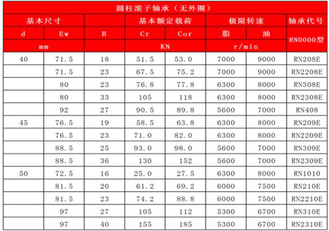 圓柱滾子軸承（無外圈）RN0000型-3